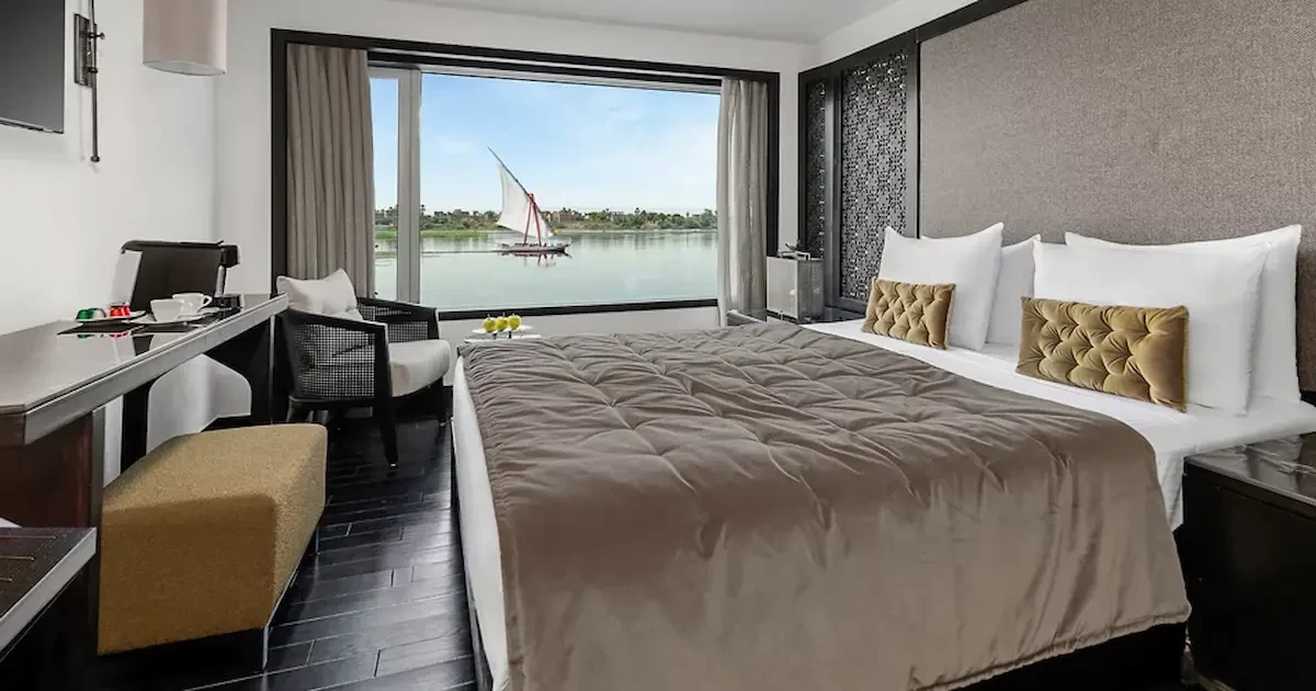 Luxury cabin interior on Movenpick MS Darakum