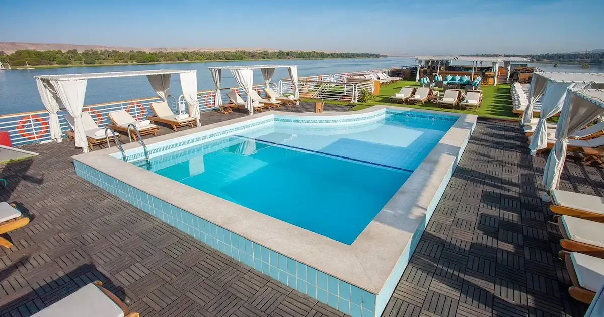 Acamar Nile Cruise sun deck with pool