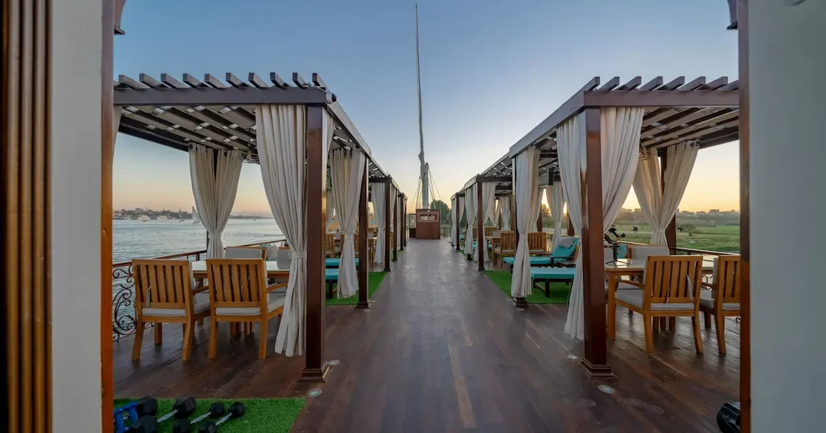 Princess Farida Dahabiya deck view on the Nile