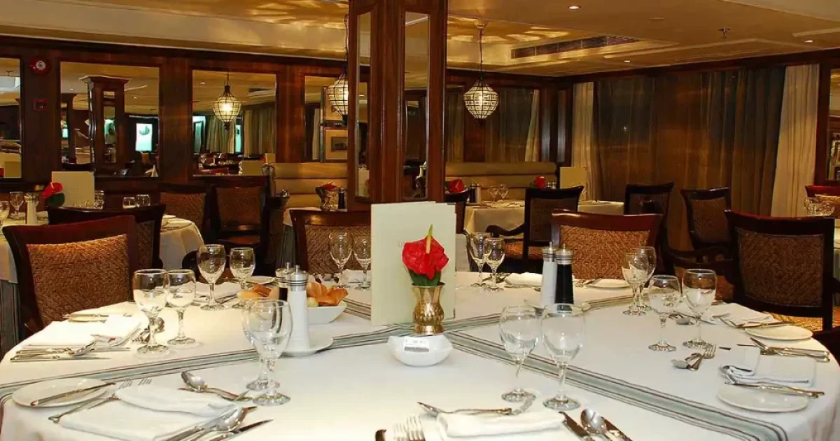 Dining area on MS Tosca Nile Cruise