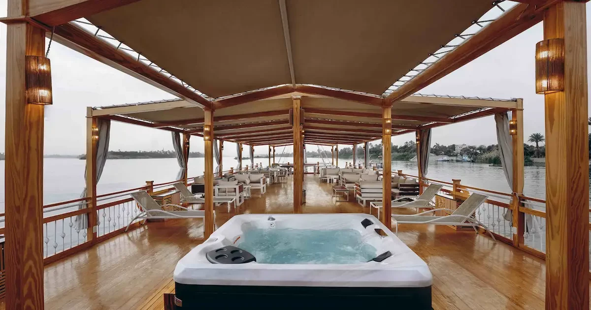 Sundeck on 5-night Nile cruise overlooking the Nile