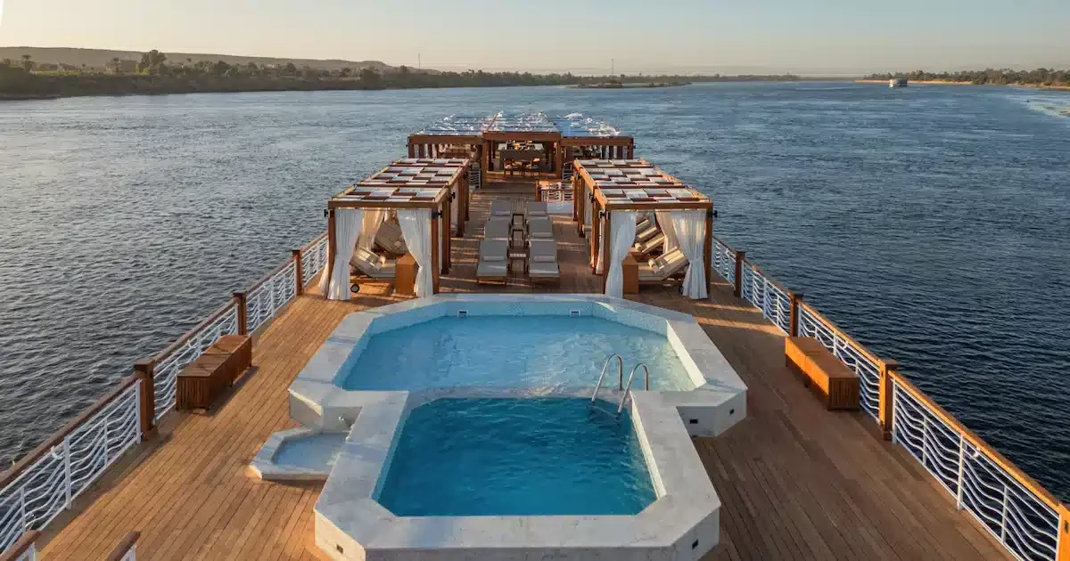 Jaz Senator Nile Cruise sundeck ppol with Nile view