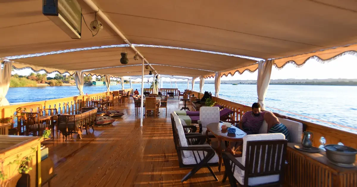Dining area on Dahabiya Loulia
