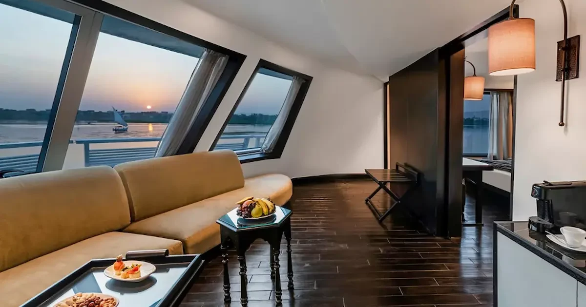 Luxury cabin interior on Movenpick MS Darakum