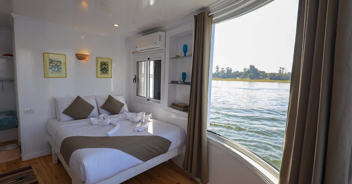 Elegant Dahabiya cabin interior during a 4-night cruise