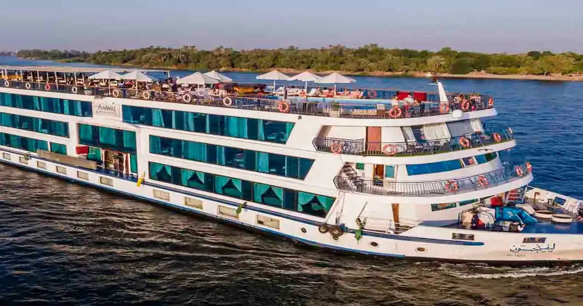 Amwaj Nile Cruise sundeck with pool