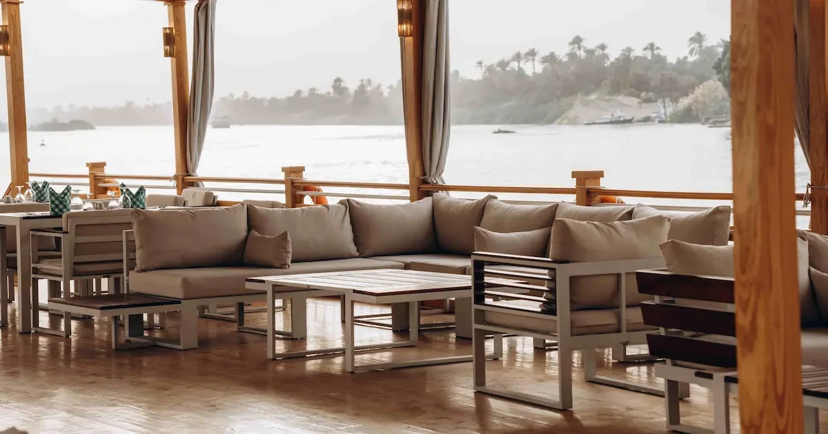 Sun deck view on La Rose Dahabiya sailing the Nile