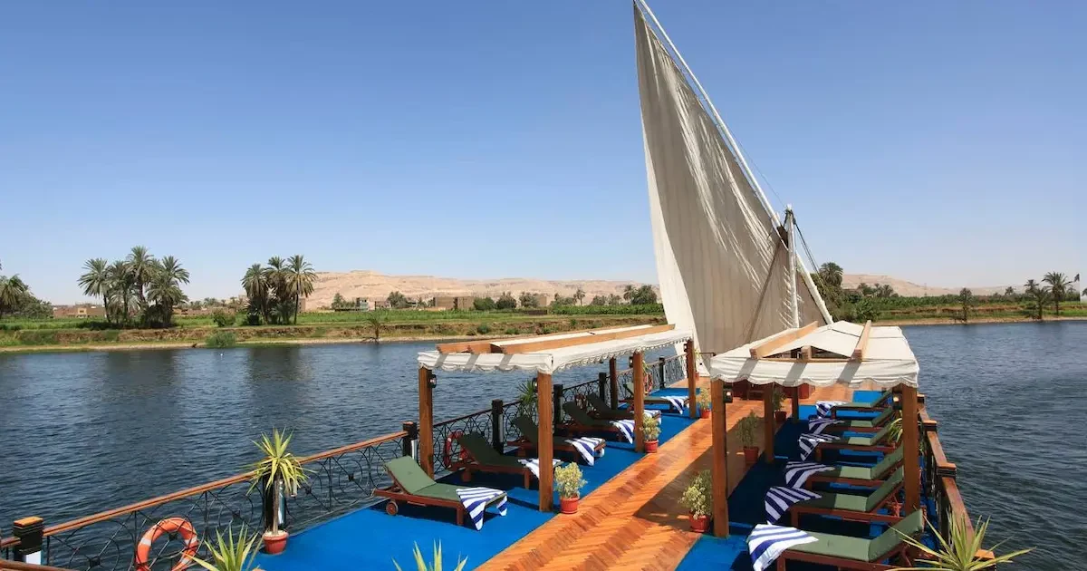 Merit Dahabiya deck on the Nile
