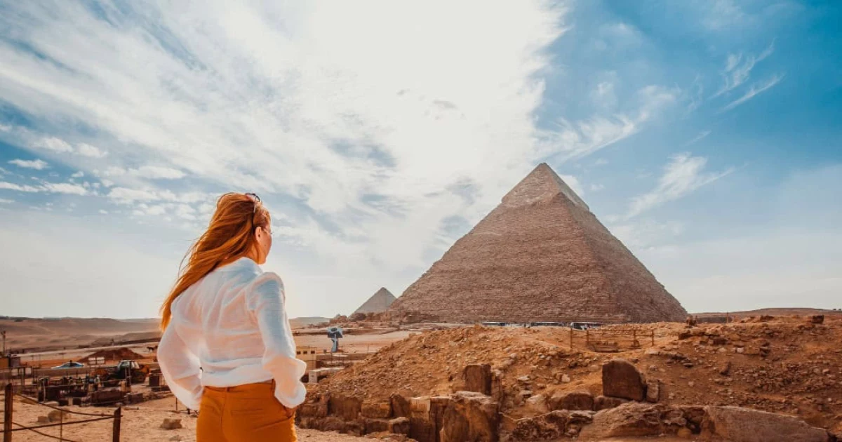 Giza Plateau pyramids Cairo