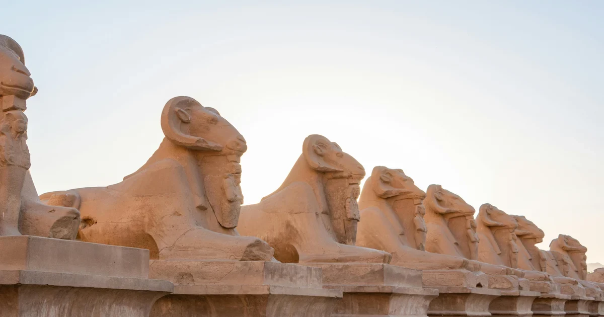 Karnak Temple columns in Luxor