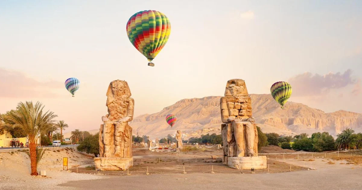 Valley of the Kings from hot air balloon Luxor