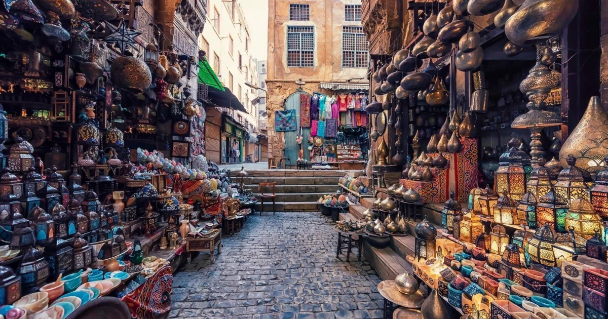 Khan el-Khalili market, a historic bazaar Cairo day tour from Hurghada