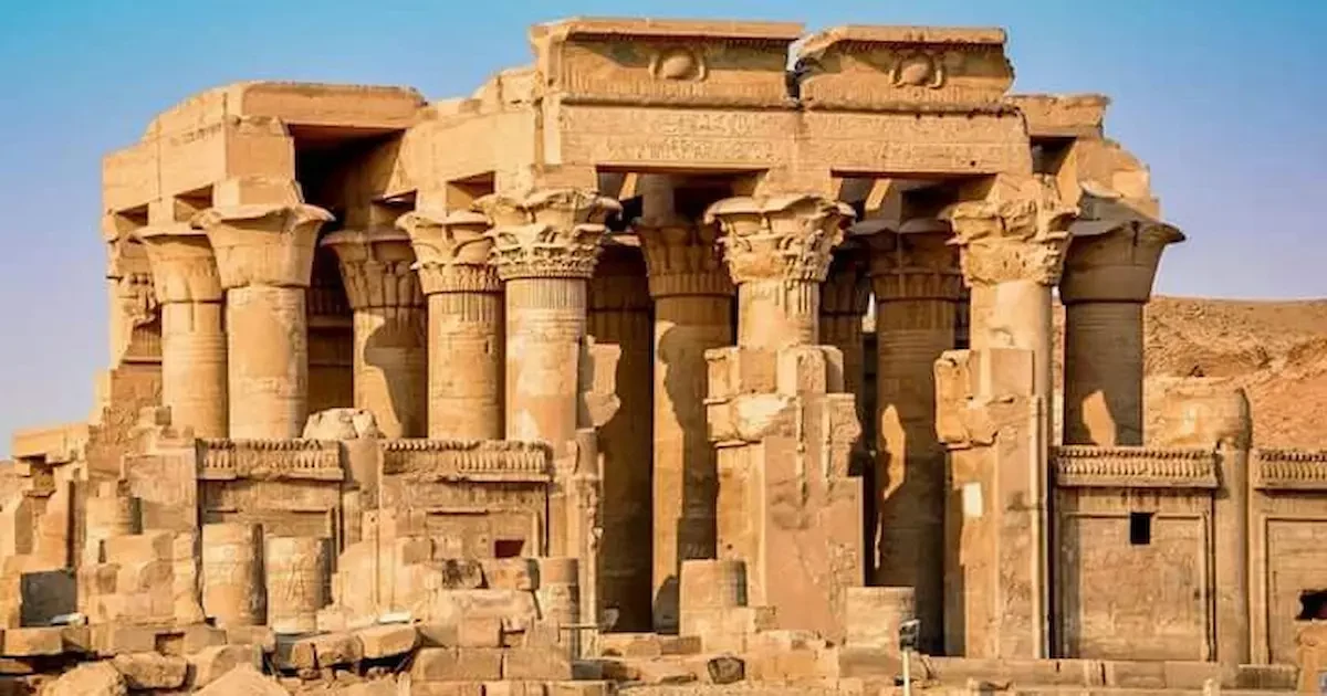 Family exploring Kom Ombo Temple