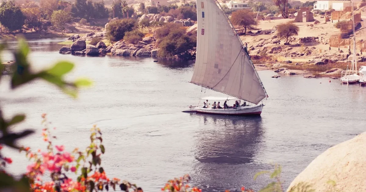 Nile view from Old Cataract Hotel terrace