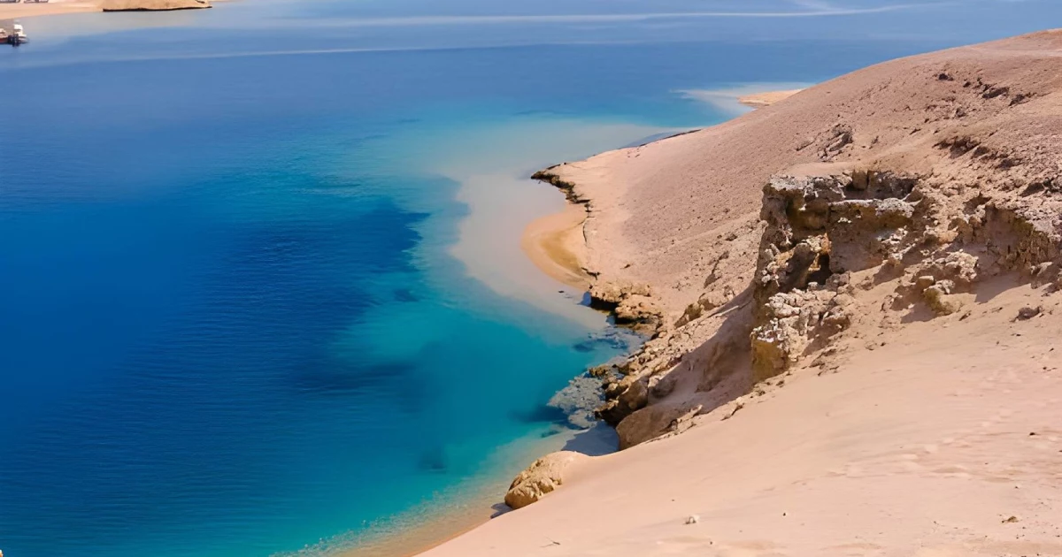 desert cliffs overlooking red sea ras mohammed national park