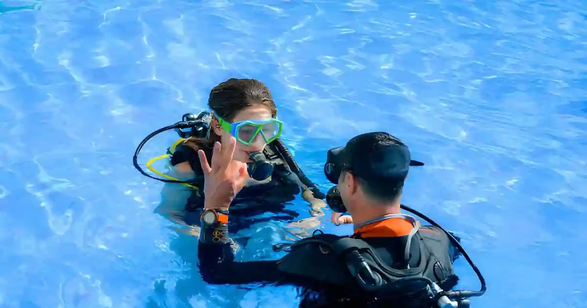 beginner scuba diving sharm el sheikh training session