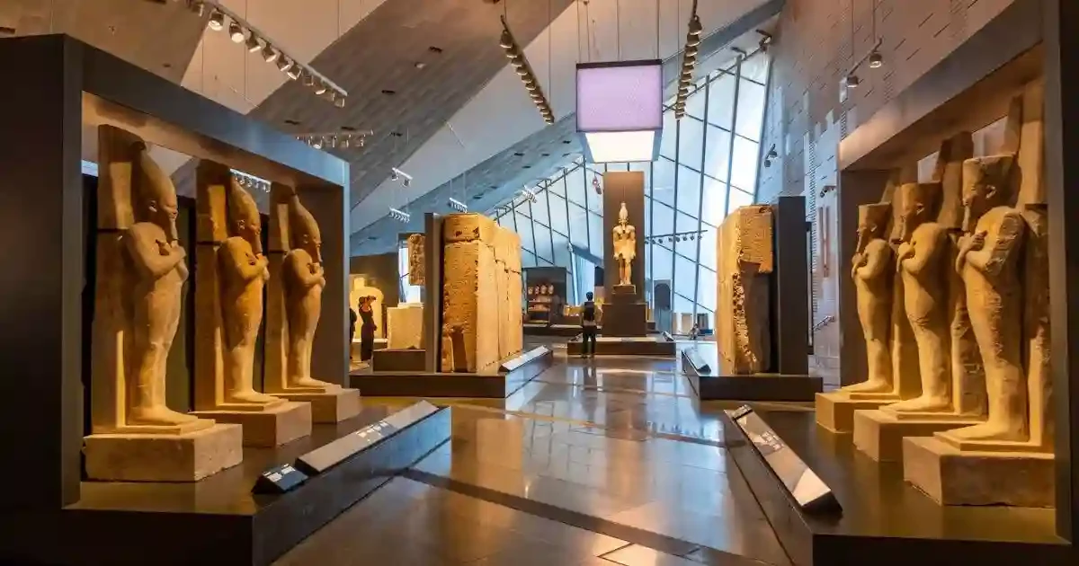 Grand Egyptian Museum Cairo interior artifacts