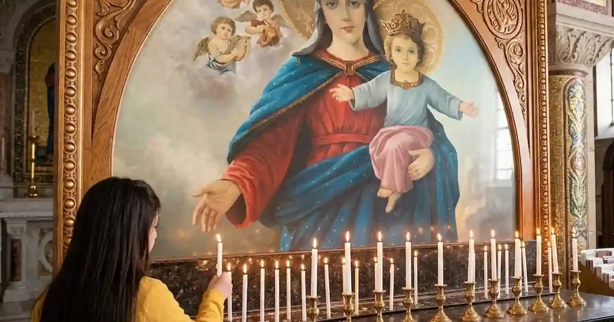 coptic prayer inside st mary and st mark church Cairo