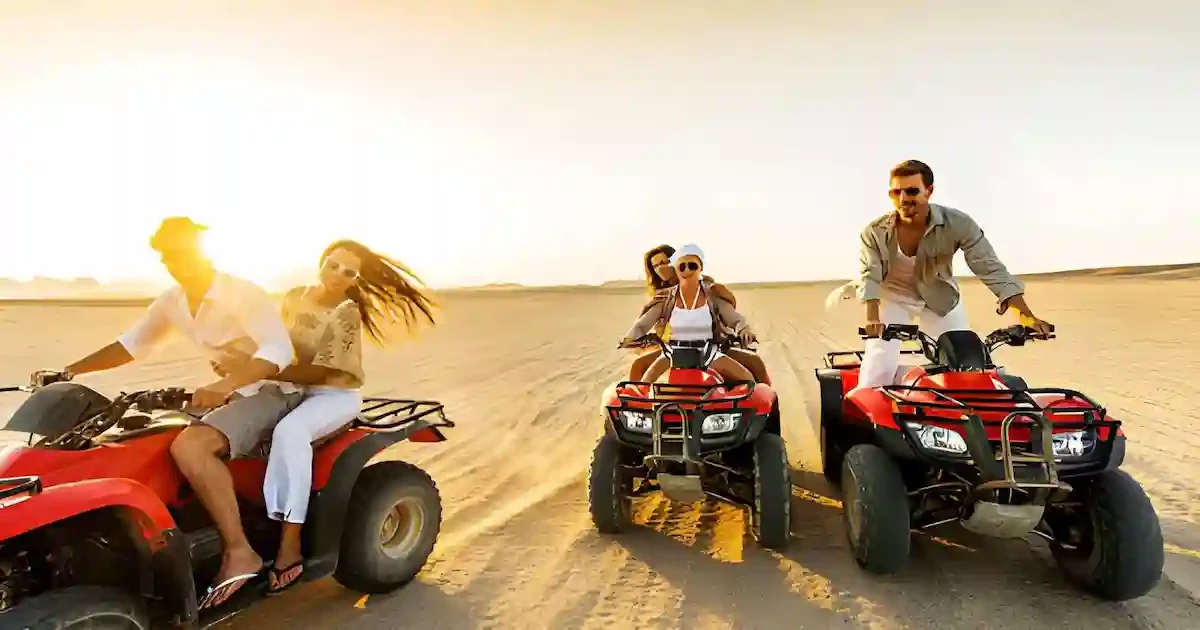 group enjoying Hurghada desert safari activities