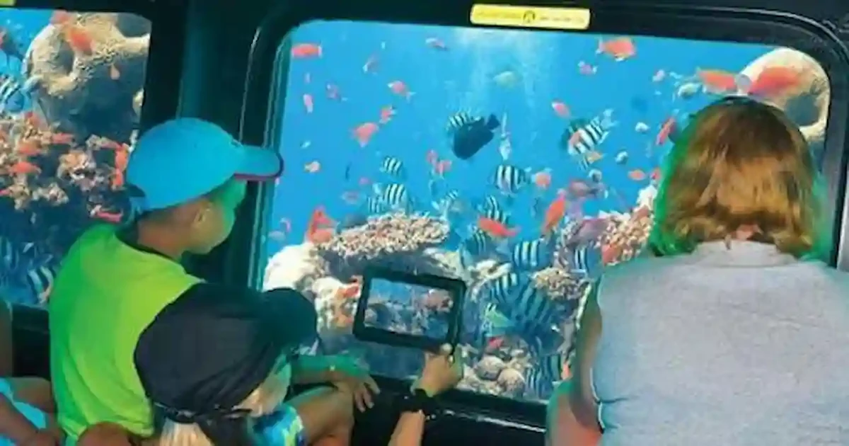 family enjoying Hurghada submarine tour together