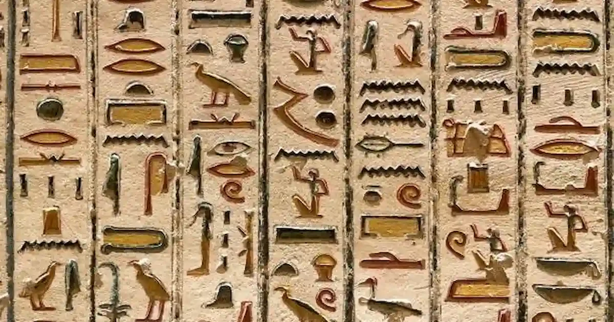 colorful hieroglyphs inside Saqqara tombs Egypt