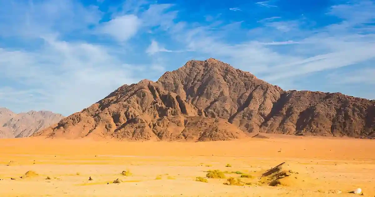 Desert mountains landscape near Marsa Alam safari routes