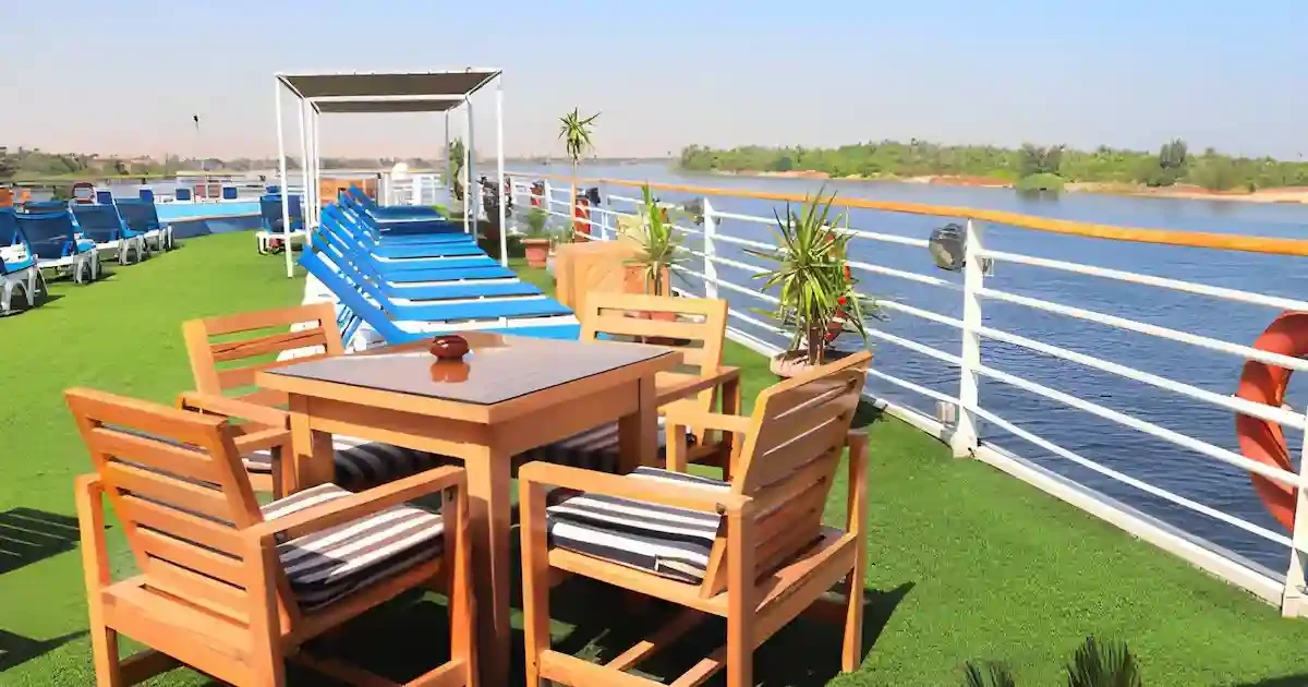 sunset view from nile cruise deck luxor