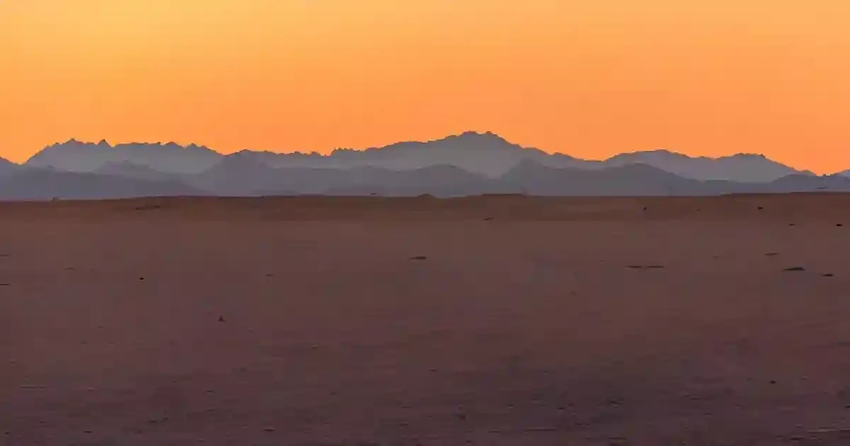 sunset during Hurghada quad safari desert adventure