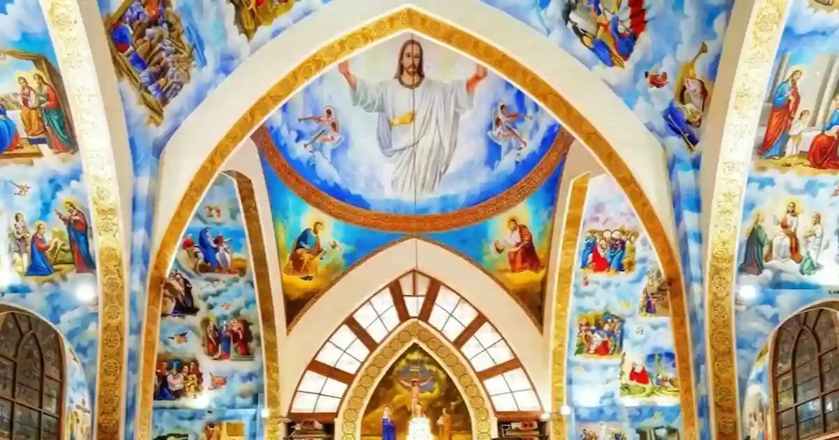 coptic church ceiling artwork Cairo st mark church