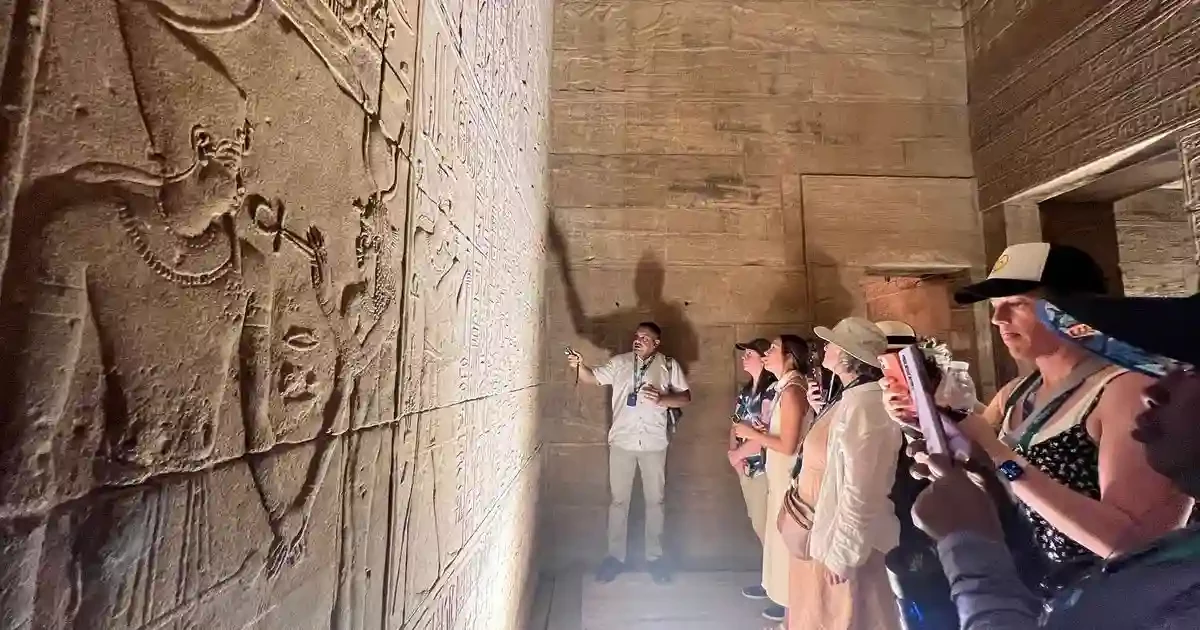 Egyptologist explaining history during Saqqara Tour