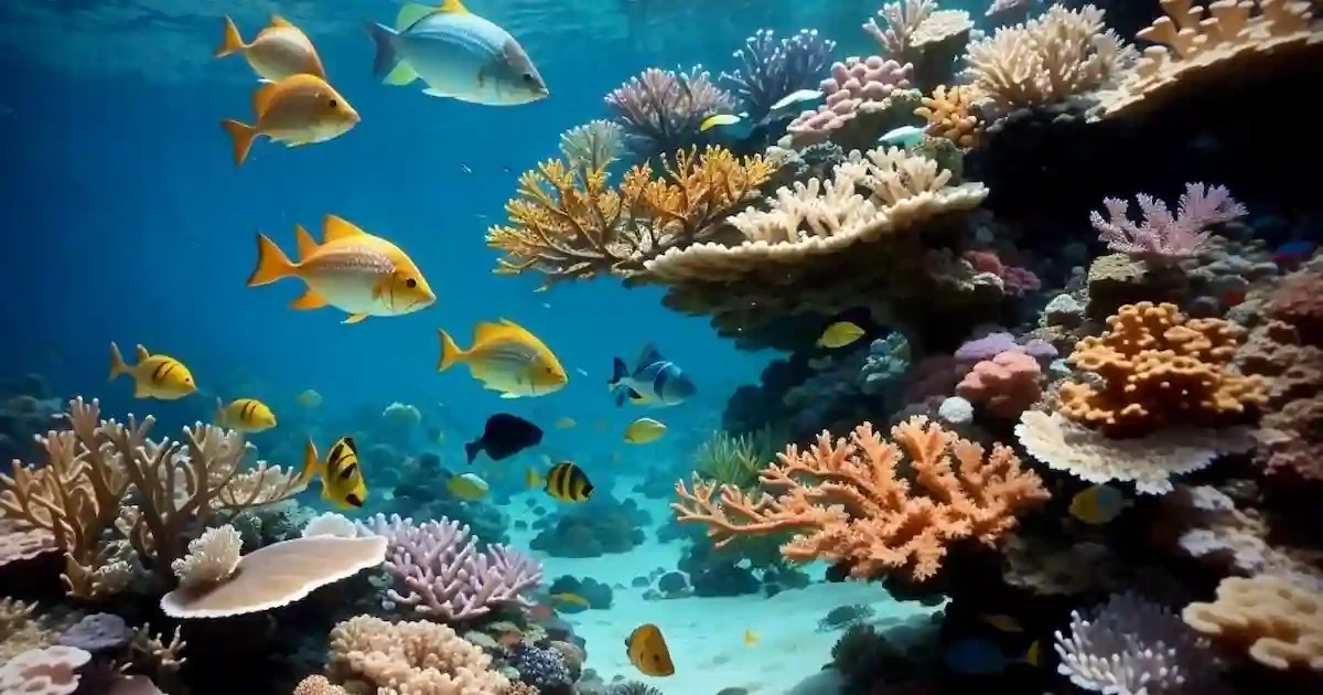panoramic underwater view from Hurghada submarine tour
