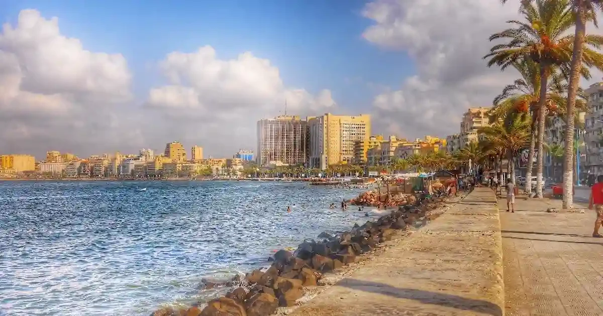 Alexandria Corniche during day trip from Cairo to Alexandria