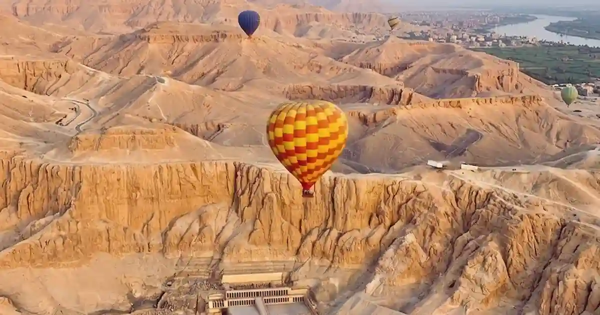hot air balloon over Valley of the Kings Luxor