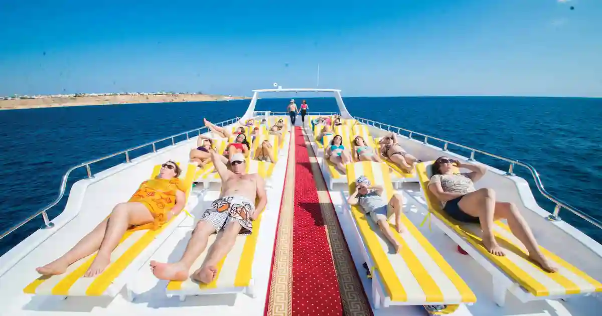 relaxing on yacht sundeck Sharm el Sheikh cruise