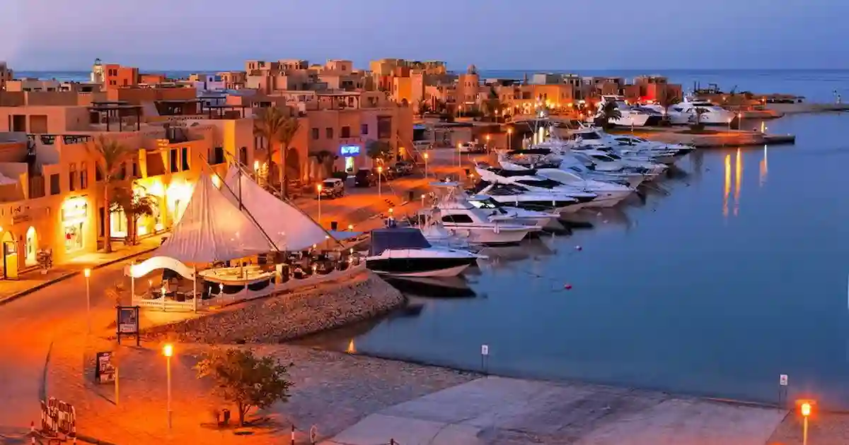 Hurghada City Tour marina waterfront view