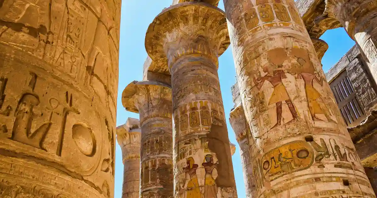 Karnak Temple columns Luxor Egypt