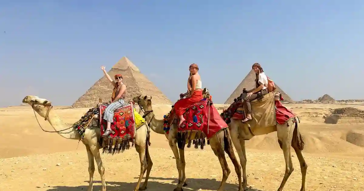 Camel ride near Giza Pyramids Sphinx viewpoint