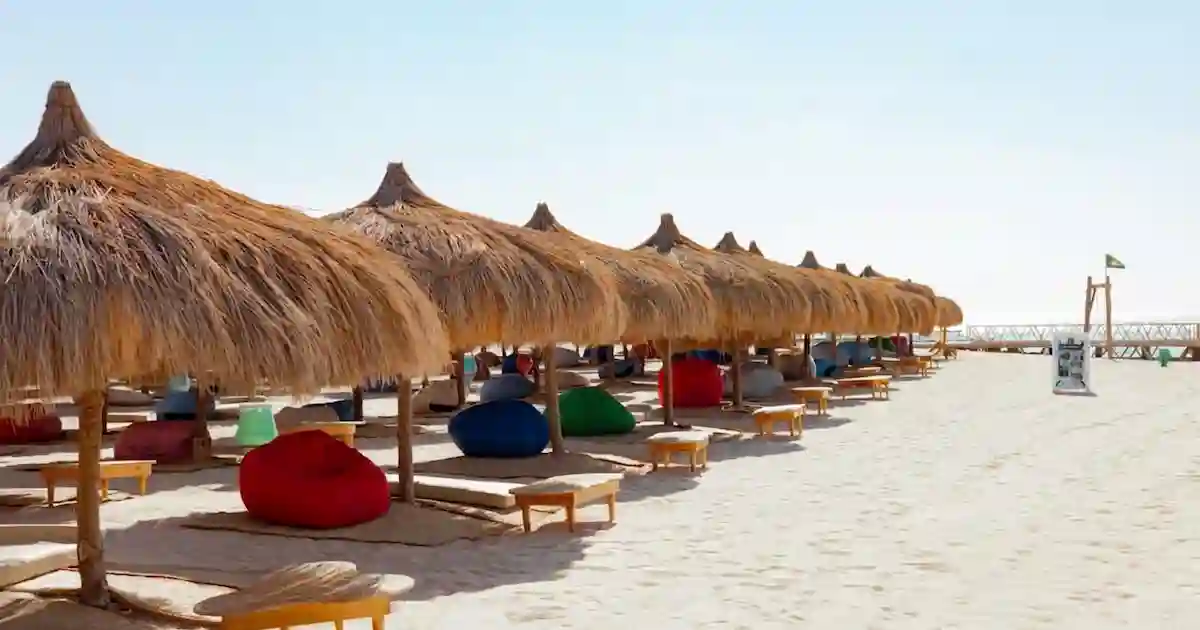 relaxing sunbeds Hula Hula Beach Island