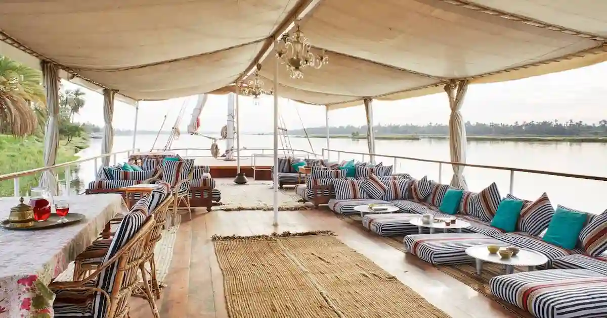Luxury Nile cruise deck view Egypt travel package