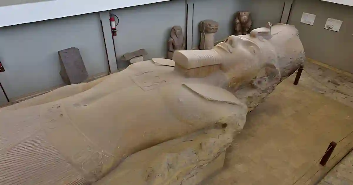 Colossal statue of Ramses II in Memphis Egypt