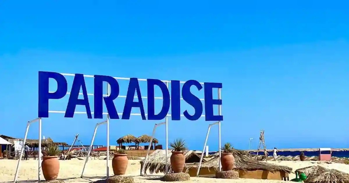 Paradise Island Hurghada white sandy beach