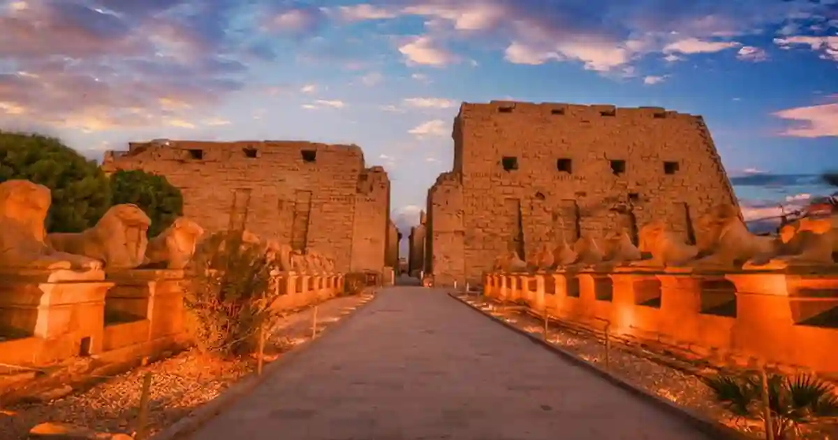 Sound and Light show karnak at night in Luxor