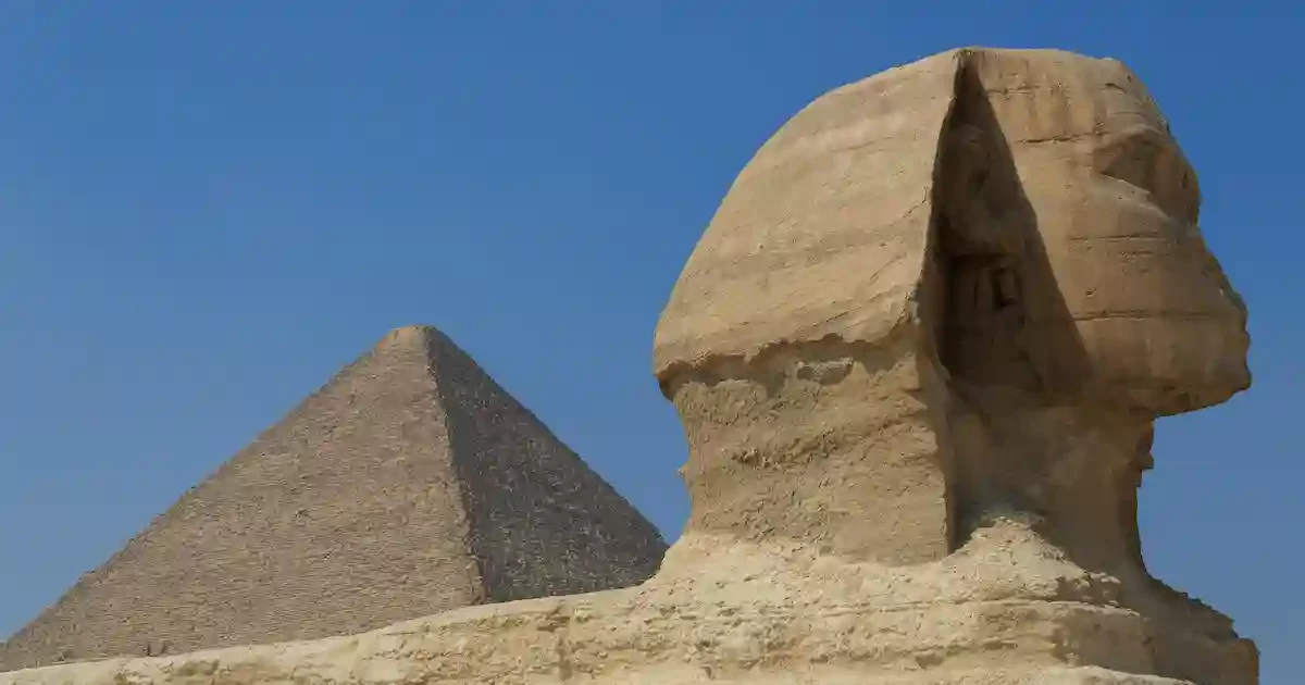 Great Sphinx of Giza statue visited during pyramids day tours