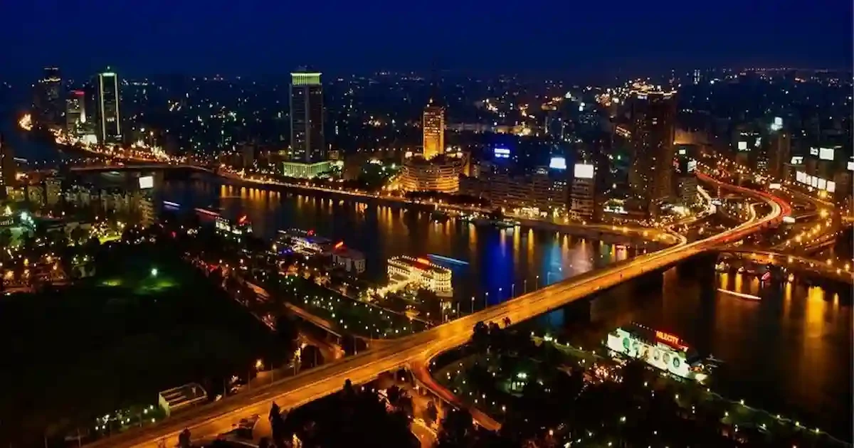 Cairo skyline view from Nile Cruise Dinner boat