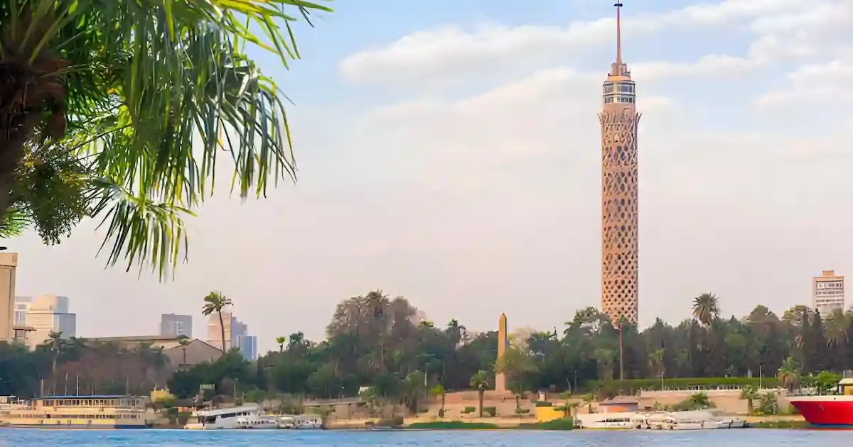 Cairo Tower seen from Nile Cruise Dinner boat