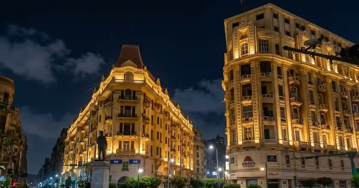 Cairo at Night bustling downtown streets