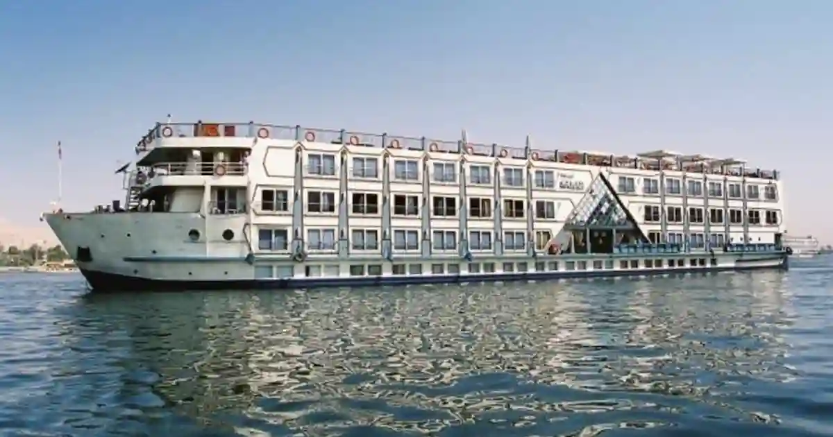 MS Princess Sarah Nile cruise ship sailing the Nile at sunset