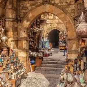 Family shopping at Khan El Khalili Bazaar