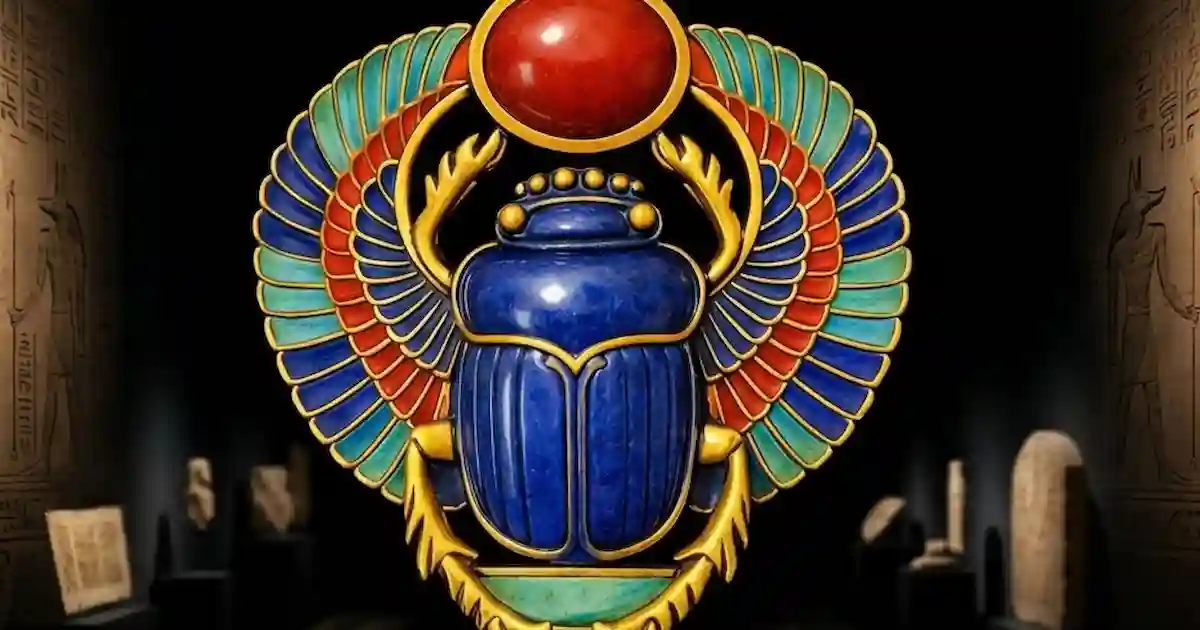 egyptian scarab amulet artifact.