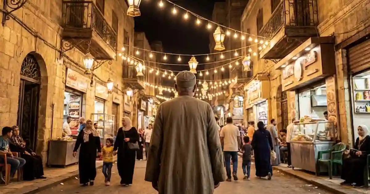 ramadan countdown lanterns night